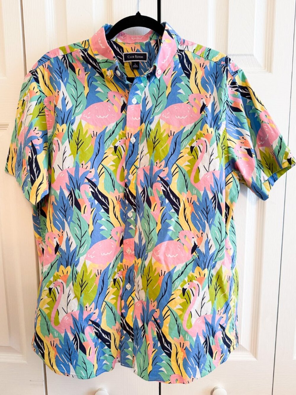 Club Room Tropical Flamingo Button-up Shirt